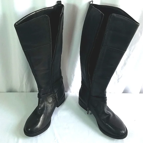 Easy Spirit Sleigh Tall Leather Black Boots Size 7W - Picture 4 of 11